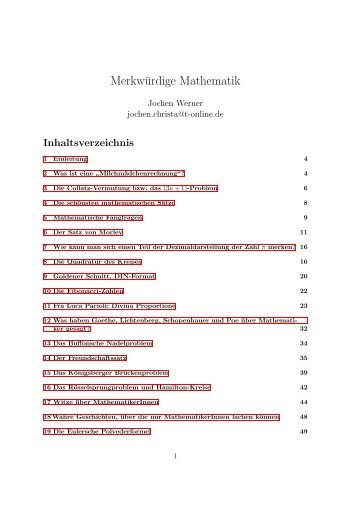Merkwürdige Mathematik - Institut für Numerische und Angewandte ...