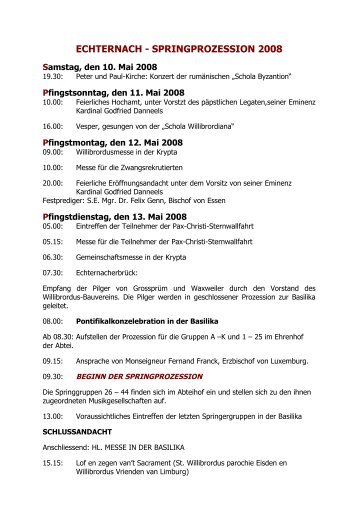 Aufstellung - Hinweise 2008