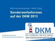 Sonderwerbeformen auf der DKM 2013