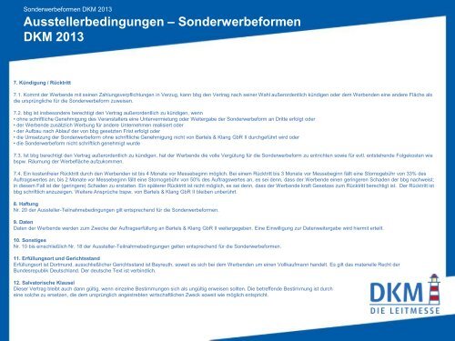 Sonderwerbeformen auf der DKM 2013