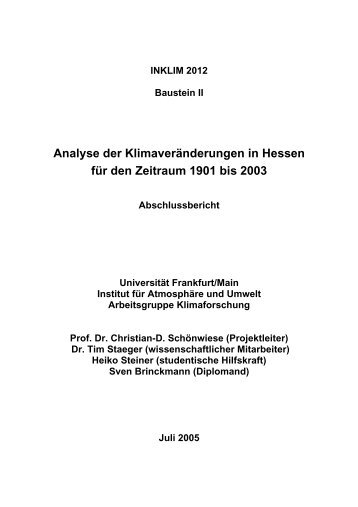Abschlussbericht - Fachzentrum Klimawandel Hessen