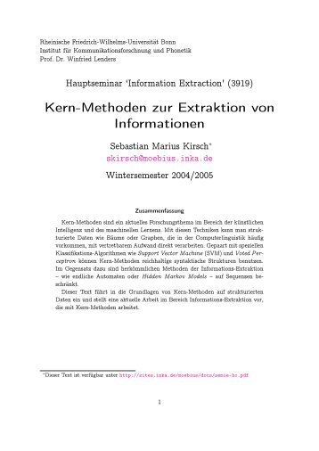 Kern-Methoden zur Extraktion von Informationen