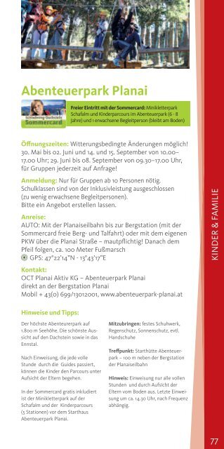 Schladming-Dachstein Sommercard Buch 2013 - Ramsau am ...