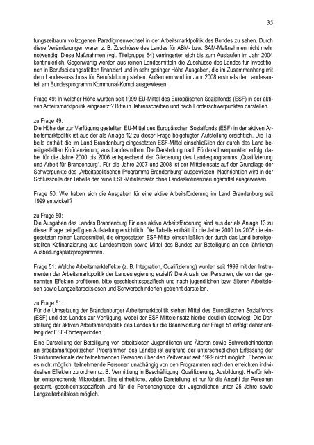 Landtag Brandenburg Drucksache 4/7666 Antwort - LASA ...