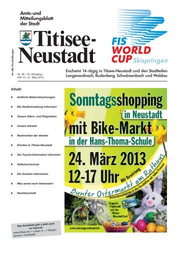 Amtsblatt Nr. 06 vom 21.03.2013 - Titisee-Neustadt