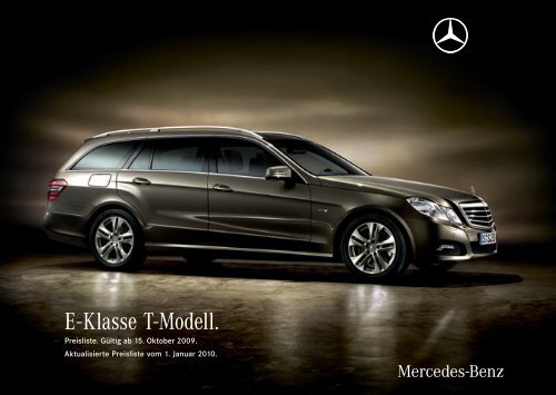 Preisliste Mercedes Benz E Klasse T Modell Kombi S212 Vom 01 01 2010