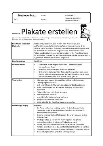 Methode: Plakate erstellen - Riepel.net