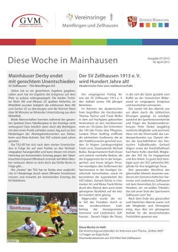 Heft 07/2013 vom 18. April 2013 - Diese Woche in Mainhausen