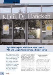 Digitalisierung der Kliniken Dr. Hancken mit PACS ... - Medizin-EDV