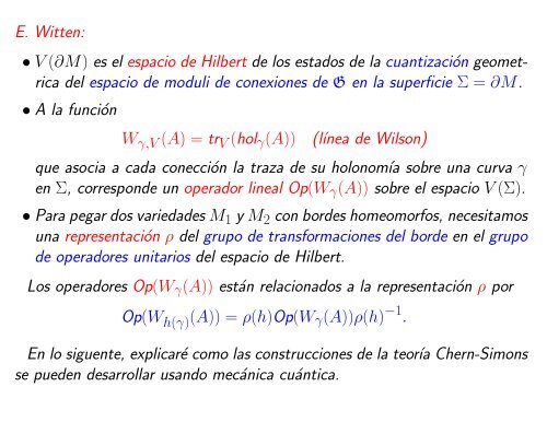 LA TEORÍA CHERN-SIMONS DESDE EL PUNTO DE VISTA DE LA ...