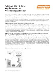 Hygieneraum in Veredelungsbetrieben - Bergophor