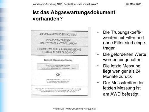 Partikelfilter - wie kontrollieren?