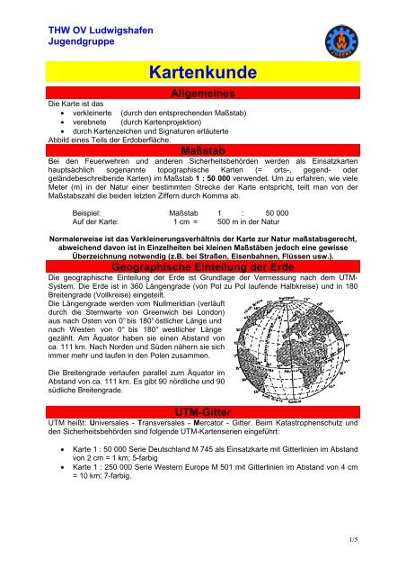 Infokarten Kartenkunde - THW-Jugend eV