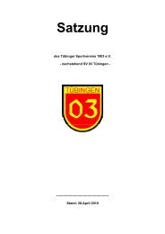 Satzung des Tübinger Sportvereins 1903 e - SV 03 Tübingen