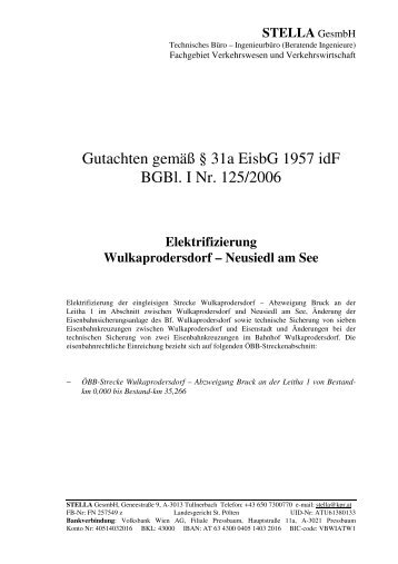 Gutachten gemäß § 31a EisbG 1957 idF BGBl. I Nr ... - Burgenland.at