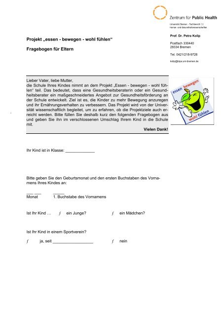 Laden Sie hier den Fragebogen Eltern als pdf-Datei ... - LZG.NRW