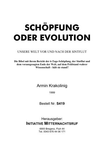 SCHÖPFUNG ODER EVOLUTION - Hopeandmore.at
