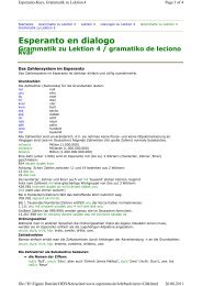 Esperanto en dialogo Grammatik zu Lektion 4 / gramatiko de leciono ...
