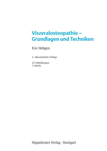 Hippokrates Viszeralosteopathie Grundlagen Und Techniken