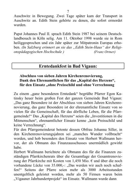 Pfarrblatt WEIHNACHTEN 2011 - Texte - Pfarre Bad Vigaun