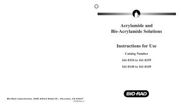 Acrylamide and Bis-Acrylamide Solutions Instructions for ... - Bio-Rad