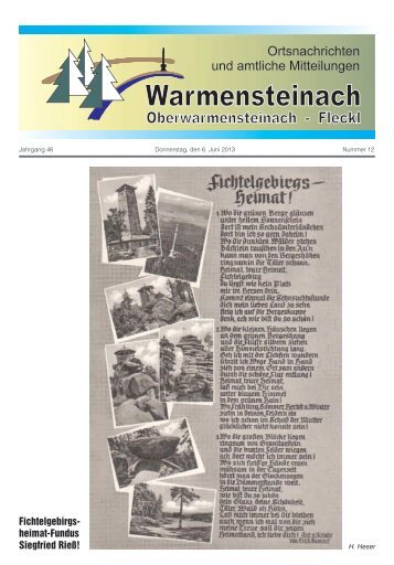 Fichtelgebirgs - Gemeinde Warmensteinach