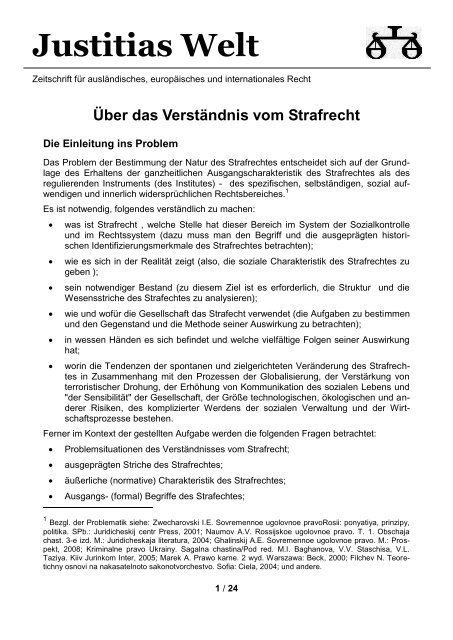Uber Das Verstandnis Von Strafrecht Justitias Welt
