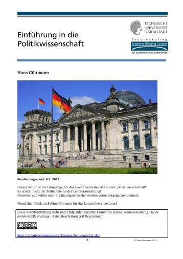 Einführung in die Politikwissenschaft - Studienkolleg Darmstadt