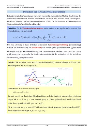 Definition der Kreuzkorrelationsfunktion - LNTwww