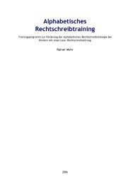 Alphabetisches Rechtschreibtraining - Legasthenietherapie-Info