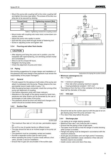 Betriebsanleitung Operating Instructions Instructions de ... - Andritz