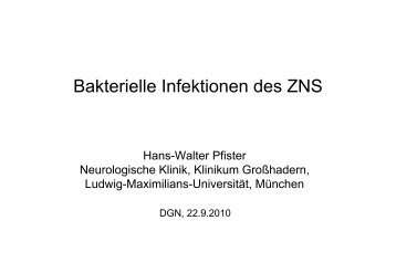 Bakterielle Infektionen des ZNS