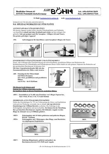 9.0. Spezialwerkzeuge für Querflöten 2012