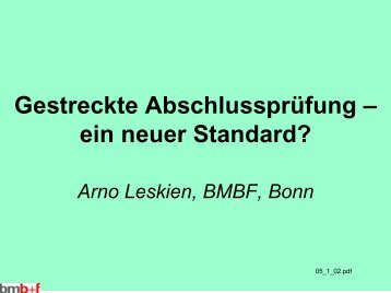 Gestreckte Abschlussprüfung – ein neuer Standard? - BiBB