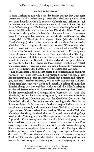 Grundfragen systematischer Theologie - Vandenhoeck & Ruprecht