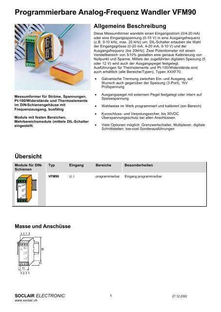 PDF-Datenblatt VFM 90 - Soclair Electronic AG