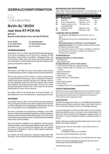 BoVir-SL® BVDV real time RT-PCR Kit - AnDiaTec GmbH & Co. KG