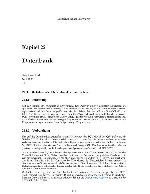 Das Handbuch zu KMyMoney - KDE Documentation