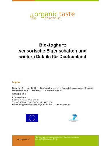 Bio-Joghurt: sensorische Eigenschaften und weitere Details für ...