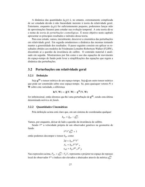 Teoria de Perturbações Invariantes de Calibre em ... - CBPFIndex