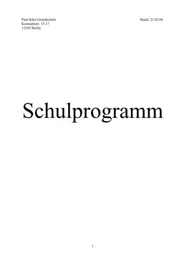 Schulprogramm - Paul-Klee-Grundschule