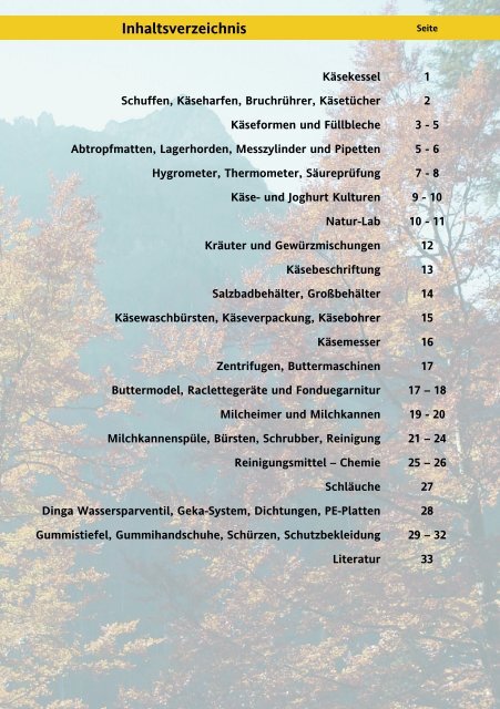 Katalog Käsereibedarf 2010 - Effinger Klaus