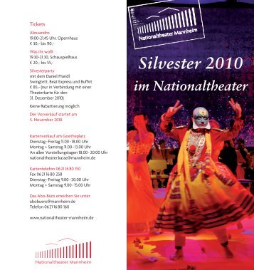 Silvester 2010 - Freunde und Förderer des Nationaltheaters ...