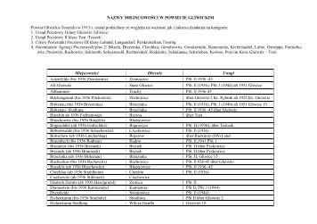 Nazwy miejscowości w Powiecie Gliwickim /Kreis Tost ... - Strefa.pl