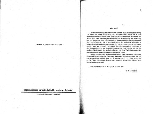 Masaryk-Festschrift, Erster Teil - NASEPblog
