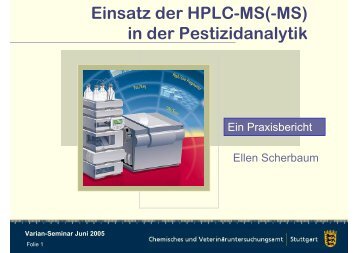 Einsatz der HPLC-MS(-MS) in der Pestizidanalytik