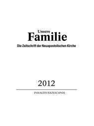 Jahres-Inhaltsverzeichnis »Unsere Familie« 2012