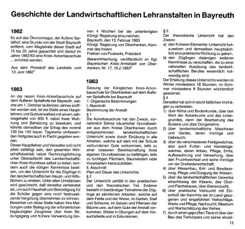 Geschichte - Landwirtschaftliche Lehranstalten Bayreuth