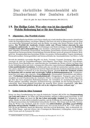 8. Der Heilige Geist - Theologie-Skripten