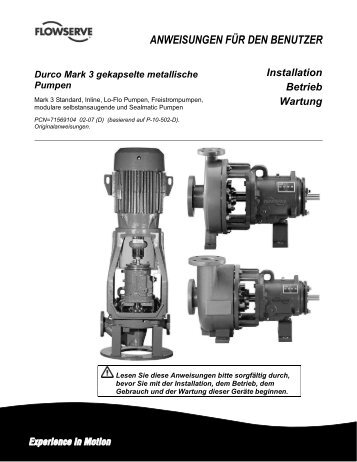 anweisungen für den benutzer - Flowserve Corporation